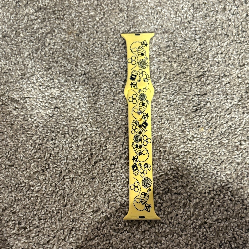Yellow Bee Pattern Silicone Wristband for Smartwatch